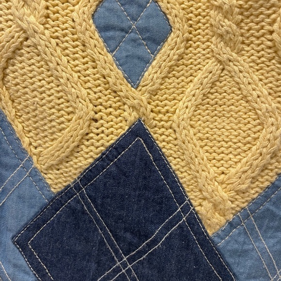 Susan Bristol Yellow and Blue Cardigan with Vintage Knit Design Size S - Picture 3 of 5